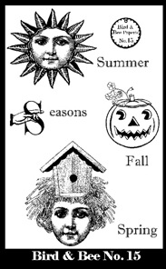 Bird & Bee Paperie Stamp Set 15 small