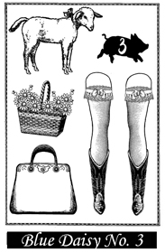 Blue Daisy Stamp Set 3 small