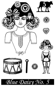 Blue Daisy Stamp Set 5 small