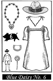 Blue Daisy Stamp Set 6 small