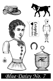 Blue Daisy Stamp Set 7 small