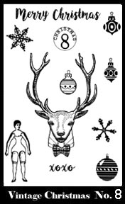 Vintage Christmas Stamp Set 8 small